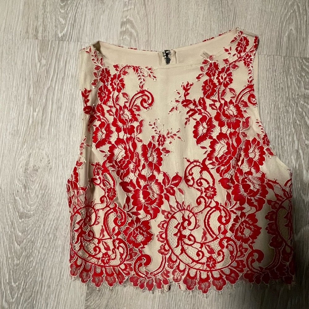 Alice and Olivia lace cropped tank